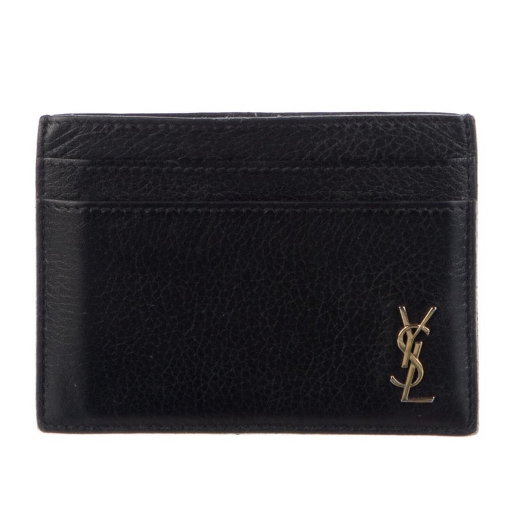 Yves Saint Laurent Black Leather Card Holder